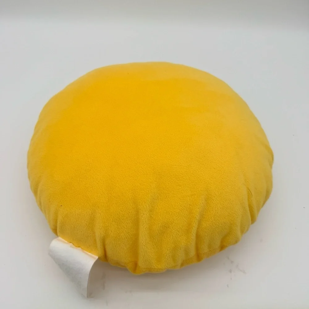 Soft Emoticon Eye Hearts Emoji Yellow Round Pillow Size: 12”